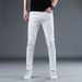 2022 Spring/Summer New High-End Men's Jeans Korean Style Stretch Cotton Slim Fit Casual Solid Color Waterproof Pants_viptrois.com