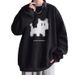 Round Neck Sweatshirt Men's Spring Autumn Retro Long Sleeved Top Jacket_viptrois.com