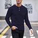 Men's Henley Shirt Long Sleeve - Breathable Button-Up Polo With Wrinkle-Resistant Fabric (6 Colors) | Smart Casual & Business Casual Essential_viptrois.com