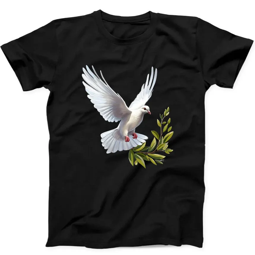 Pigeon Bird White Dove Peace Funny Gift Tee Black T Shirt Mens Womens Tees Top 42_viptrois.com