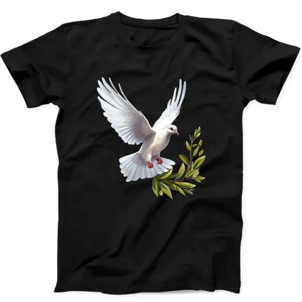 Pigeon Bird White Dove Peace Funny Gift Tee Black T Shirt Mens Womens Tees Top 42_viptrois.com