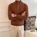 Men's Clothing Black Sweater Solid Color Autumn And Winter Long Sleeve Sweater Top Clothes Trendy Men's Clothing_viptrois.com