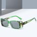 2025 Trendy Square Sunglasses - Water Transfer Small Frame With UV400 Protection (Unisex, Rectangular Cut Edge Design)_viptrois.com