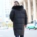 Men's Clothing Men's Plus Size Long Down Jacket With Detachable Fur Collar, Windproof Winter Coat For Extreme Cold Weather - Red/Black/Light Grey_viptrois.com
