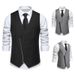 Men's Casual Slim Fit Suit Vest Wedding Party Slant Placket Zipper Vest Vest_viptrois.com