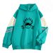Color Block Men Spring Autumn 2023 Niche Loose Hooded Top Casual Versatile Cartoon Print Sweatshirt 1121_viptrois.com