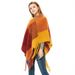 Unisex Women's shawl thick tassel loop yarn plaid cape_viptrois.com