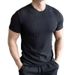 Men's Clothing Slim Fit Crew Neck T-Shirt Quick Drying Sports Fitness Top With Textured Cuffs Elastic Short Sleeve T-Shirt For Summer_viptrois.com