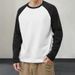 boy Spring Hong Kong Ins Super Popular Patchwork Long Sleeve T-Shirt Men Loose Trendy Harajuku BF Style Mid-Sleeve Base_viptrois.com