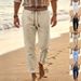 Men's Clothing Summer Casual Loose Bohemian Linen Trousers Straight Leg Beach Couple Pants_viptrois.com