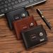 Wallet Card Cases Short Men's Wallet Multifunctional Horizontal Magnetic Buckle ID Card Holder Coin Purse Business Three Fold Leather Case Soft Wallet_viptrois.com