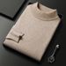 Men's Premium High-Neck Knit Sweater – Lightweight Luxury Cardigan For Casual & Smart Wear (White/Black/Camel/Navy/Gray, Sizes M-4XL, Breathable_viptrois.com