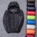 Autumn Winter New Men's Lightweight Hooded Jacket Warm Fashion Short Casual Portable Stand Collar Cotton Coat For Men_viptrois.com