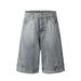Men's Clothing Reverse Wear Workwear Design Denim Five Point Pants High Street Trend Niche Personality Washed Straight Shorts_viptrois.com