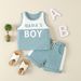 Mother & Kids Children's clothing from one batch 2024 infant and toddler summer sleeveless letter print splicing casual boy small suit_viptrois.com