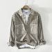 Autumn New Men's Casual Long Sleeved Checkered Cotton Shirt Jacket_viptrois.com