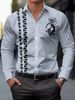 Men's Long Sleeved Shirt Cross Border Popular Ethnic Style Element Design Spring And Autumn Casual Shirt 2025 New Style_viptrois.com