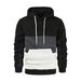 New Autumn And Winter Fashion Color Matching Sweatshirt Men's Stitching Plus Size Hoodie_viptrois.com