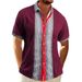 2025 Summer New Men's Waffle Texture Casual Turn-down Collar 3D Printed Button Short Sleeve Shirt For Men_viptrois.com