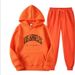 Men's fashion spring and autumn hooded solid color sweater suit men's pullover sweater suit men's hoodie_viptrois.com