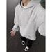 New Solid Color Hooded Sweatshirt With Simple And Comfortable Temperament, Fashionable And Versatile Loose Top_viptrois.com