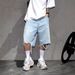 Cross-border Foreign Trade American Style Street Cool Denim For Men, Trendy Brand Loose Straight Five-point Shorts_viptrois.com