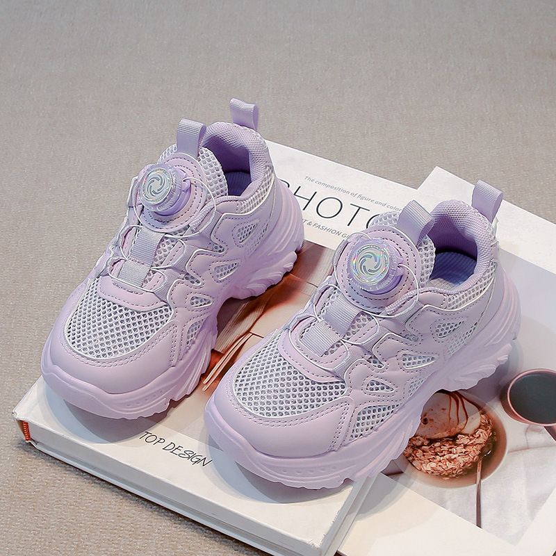 Girls Single Mesh Sports Shoes 2025 Spring And Summer New Children's Hollow Mesh Breathable Running Shoes Boys Children's Mesh Shoes_viptrois.com