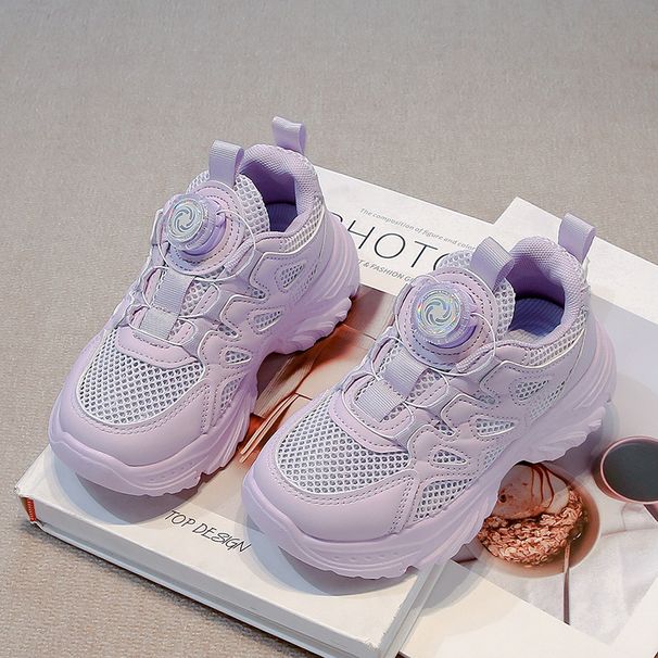 Girls Single Mesh Sports Shoes 2025 Spring And Summer New Children's Hollow Mesh Breathable Running Shoes Boys Children's Mesh Shoes_viptrois.com