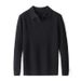 Men's Seagull Neckline Knit Sweater - 515g Heavyweight Crewneck Pullover With Scissor Collar, Stretchable & Machine Washable For Business Casual_viptrois.com