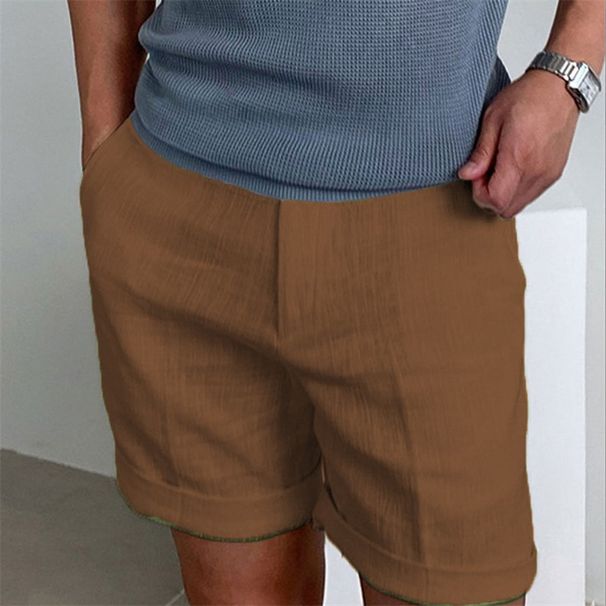Men's Clothing Men's Linen Slant Pocket Solid Color Comfortable And Breathable Sports Outdoor Daily Shorts_viptrois.com