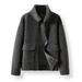 "Reversible Wool-Blend Men's Coat – Double-Sided Zipper Lapel Jacket With Faux Fur Lining For Winter"_viptrois.com