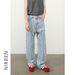 Men's Clothing Denim Spring New Lumberjack Pants Loose Jeans Men's Trendy Brand All Match Straight Wide Leg Pants_viptrois.com