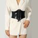 Embroidered rose women's waist girdle European and American style belt with dress elastic wide belt decorative overcoat_viptrois.com