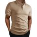 Men's Textured Polo Shirt, Breathable Short-Sleeve Casual Top With Jacquard Pattern, Slim Fit Summer & Fall T-Shirt For Daily Wear_viptrois.com