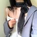 Long Striped Polka Dot 3D Rose For Women, Spring Summer Thin Atmosphere Niche Scarf, Narrow Neck Scarf_viptrois.com