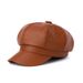 for Women Beret Korean Style Autumn Winter Duckbill Hat Leather Octagonal Baseball Cap_viptrois.com