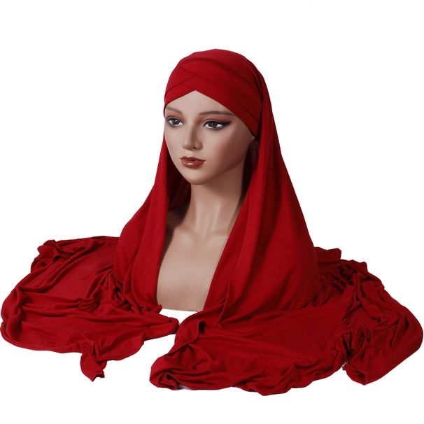 COTTON CROSS - Mercerized Cotton Headscarf & Hat Set (Seamless Comfort, Hot Seller)_viptrois.com