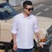 Men's Clothing Plus Size New Large Size Men's Long Sleeved Shirt Fat Guy Fat Brother Large Plus Fat Loose Casual Solid Color Slightly Elastic Shirt_viptrois.com