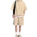 Summer New Workwear Trendy Casual Sports Suit For Men Ice Feel Half-Zip Hoodie Versatile Quick-Dry Short Sleeve Shorts_viptrois.com