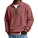 Cross-Border Heavyweight Hot-Selling Long-Sleeve Solid Color Sweatshirt For Men Fashion Loose Turn-Down Collar_viptrois.com