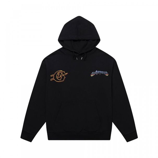Skull Print Heavy Cotton Unisex High Street Hooded Sweatshirt Long Sleeve Fashion_viptrois.com