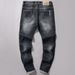 Loom Trendy Brand Ripped Patch Jeans For Men, Export , Distressed P, Graffiti Personality Fashion Long_viptrois.com