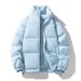Pure Solid Color Stand Collar Down Cotton For Men And Women 2025 New Winter Thickened Warm Trendy Casual Couple Puffer Jacket_viptrois.com