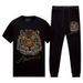 Men's Clothing Men's Casual Suit Hot Diamond Tiger Head Ice Mercerized Cotton Men's Clothing New Short Sleeved T Shirt Men's Slim Large Size_viptrois.com