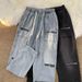 Spring And Autumn Men's Jeans Trendy Brand Ins Zipper Design Sense Pants Straight American High Street Ruffian Handsome Tooling Pants_viptrois.com