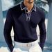 Men's Premium Slim-Fit Long-Sleeve Polo Shirt – Breathable Performance Fabric – Business Casual & Smart Office Wear S-XXXL_viptrois.com