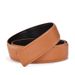 Men's Genuine Leather Belt, Lychee Pattern Smooth Buckle Belt, Cowhide Perforated Belt, No Buckle_viptrois.com