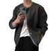Autumn Winter Knitted Cardigan Korean Dongdaemun Simple Round Neck Long Sleeve Lazy Layered Sweater Jacket For Men High_viptrois.com