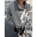 Two-Piece Polo Collar Sweatshirt For Men Spring Cleanf Shirt Patchwork Layered Long Sleeve T-Shirt Miu Style_viptrois.com