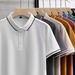 Men's Clothing Fashionable British Style Men's Business Casual Lapel Ice Silk Short Sleeved PO.LO Shirt Summer Collared Half Sleeved T Shirt_viptrois.com